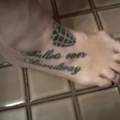 American Idiot Grenade and Text Tattoo