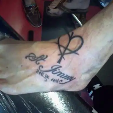 St. Jimmy Heart and Cross Tattoo