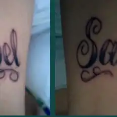 Rebel Saint Text Tattoo