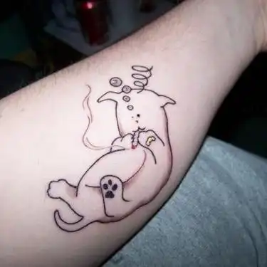 Cartoon Cat Tattoo