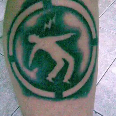 Warning Man Logo Tattoo
