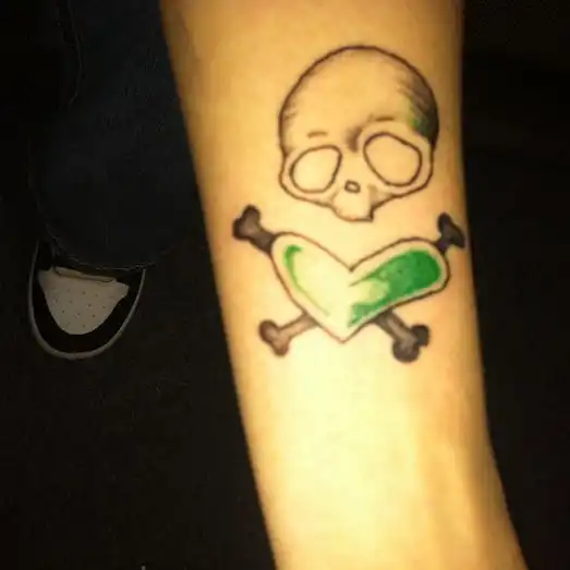 Green Heart Adeline Records Logo Tattoo