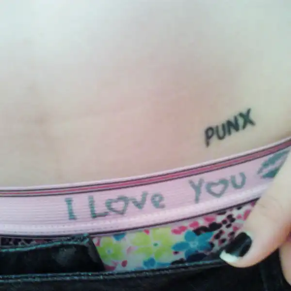 Punx Text Tattoo