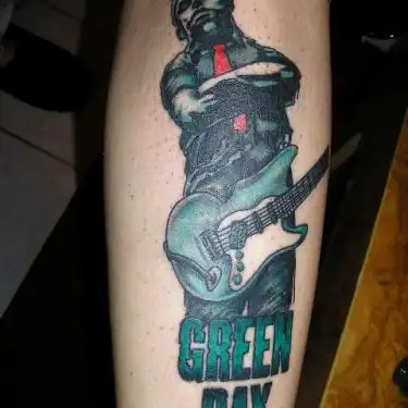 Green Day Logo and Guitarist Tattoo