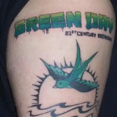 Green Day 21st Century Breakdown Swallow Tattoo