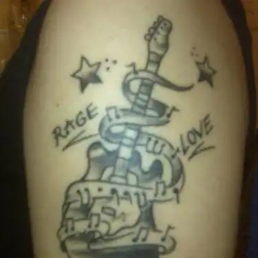 Rage and Love Guitar Tattoo