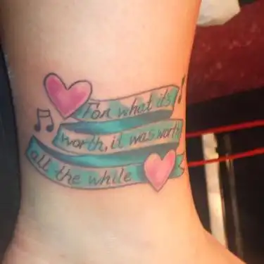 Ribbon Lyric Tattoo