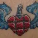 Winged American Idiot Heart Grenade Tattoo