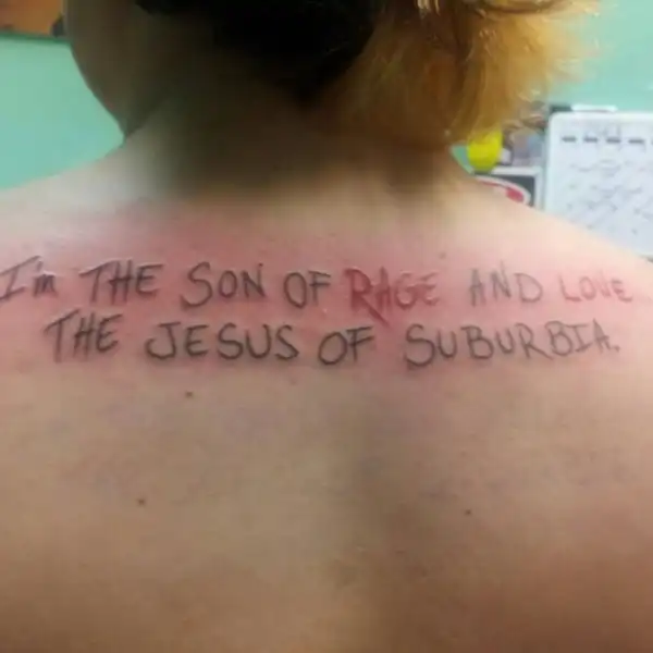 Jesus of Suburbia Lyric Tattoo