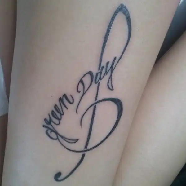 Green Day Text Tattoo