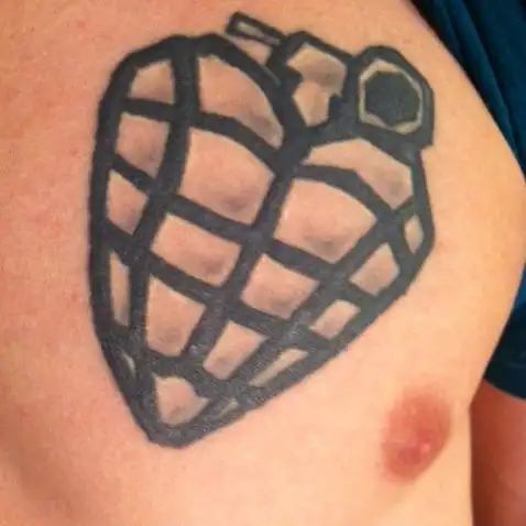 American Idiot Heart Grenade Tattoo