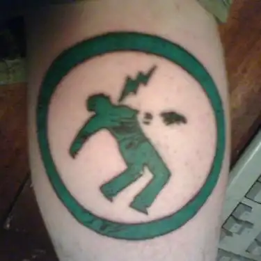 Warning Man Logo Tattoo