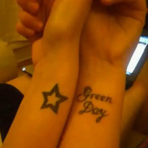 Green Day Text Tattoo