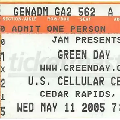 11 May 2005 - US Cellular Center - Cedar Rapids, IA - Ticket