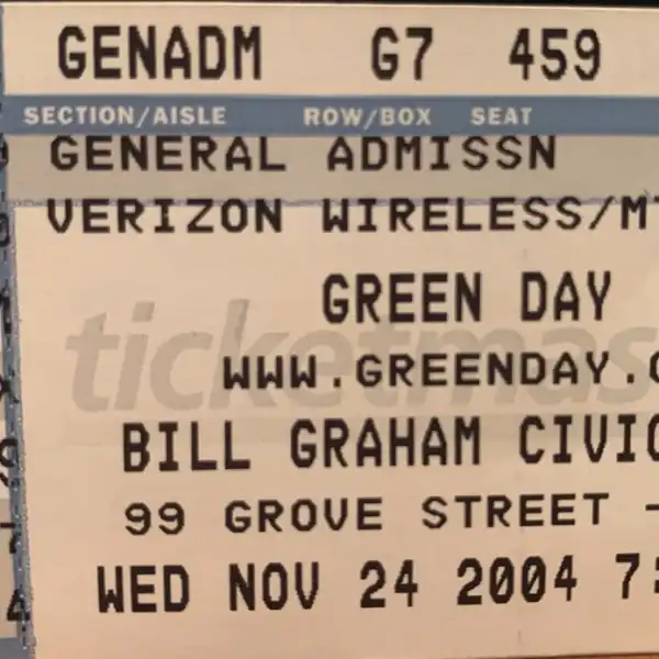 24 November 2004 - Civic Auditorium - San Francisco, CA - Ticket