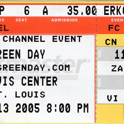 13 May 2005 - St. Louis, MO - Savvis Center - Ticket
