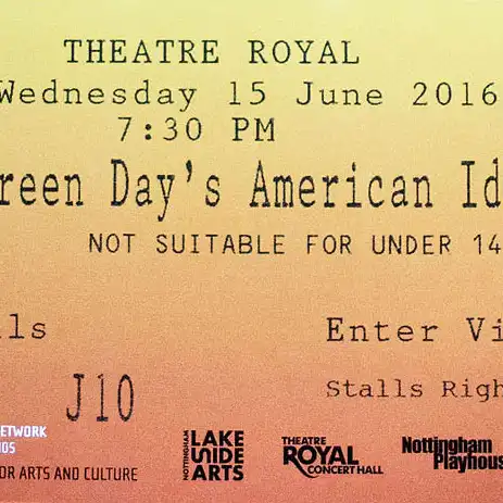 June 2016 - American Idiot Musical - Nottingham, England - Ticket