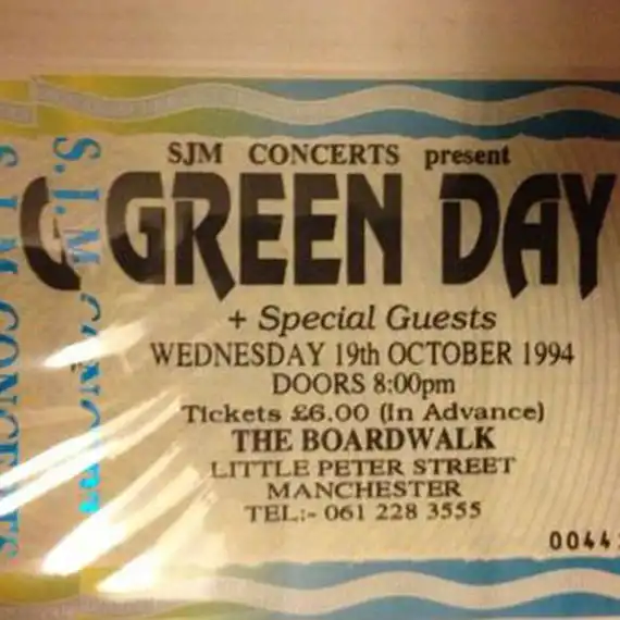 19 October 1994 - Boardwalk - Manchester, England - Ticket