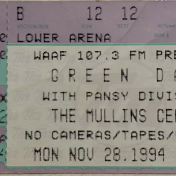 28 November 1994 - Mullins Center - Amherst, MA - Ticket