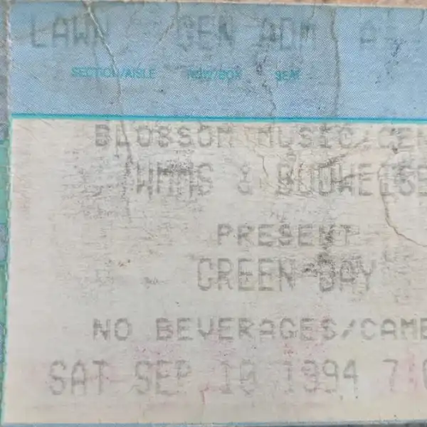 10 September 1994 - Cuyahoga Falls, OH - Ticket
