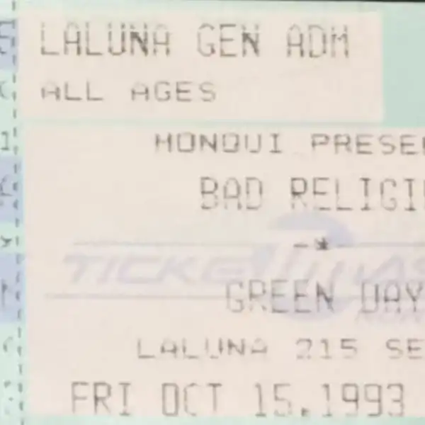 15 October 1993 - Portland, OR - La Luna - Ticket