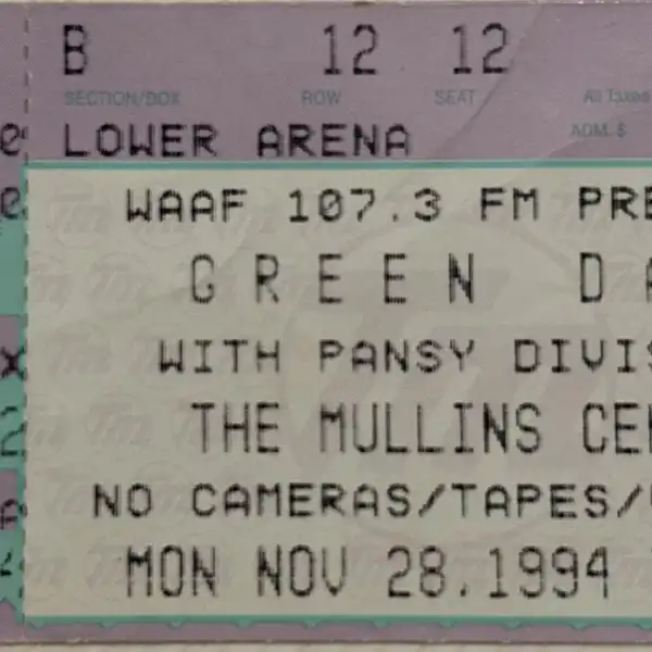 28 November 1994 - Amherst, MA - Mullins Center - Ticket