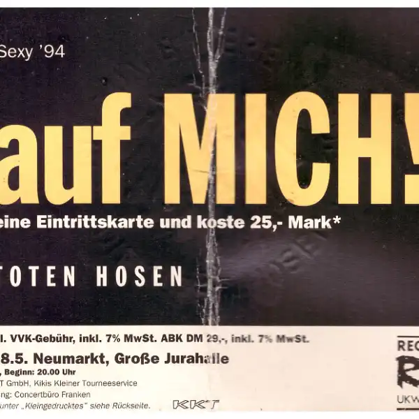 8 May 1994 - Neumarkt, Germany - Große Jurahalle - Ticket