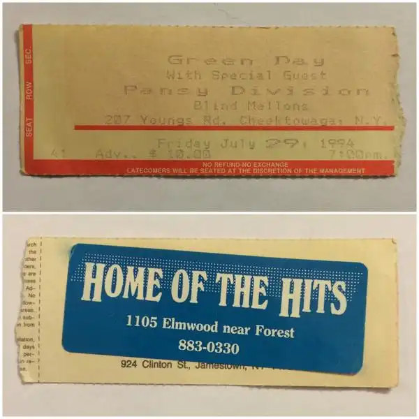 29 July 1994 - Buffalo, NY - Blind Mellon's - Ticket