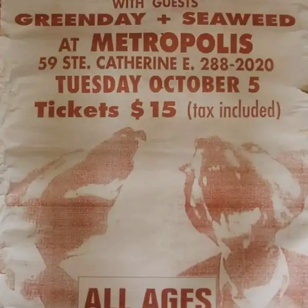 5 October 1993 - Montreal, QC - Metropolis - Flyer
