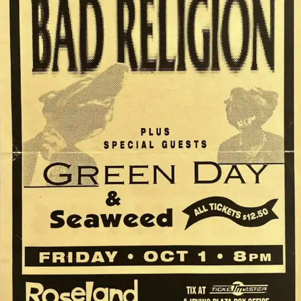 1 October 1993 - New York, NY - Roseland Ballroom - Flyer
