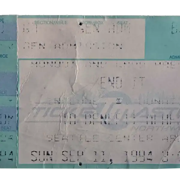 11 September 1994 - Seattle, WA - End It Benefit - Ticket