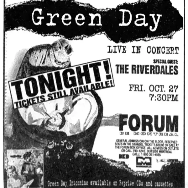 27 October 1995 - Forum - Montreal, Canada - Flyer