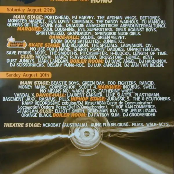 30 August 1998 - Pukkelpop Festival - Poster