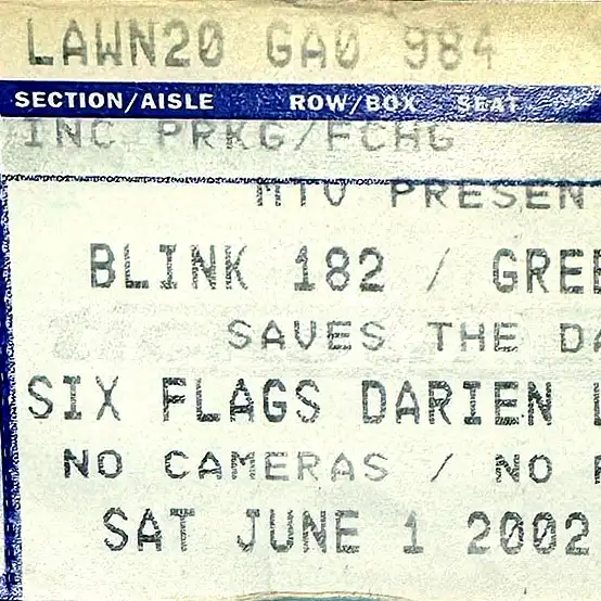 1 June 2002 - Buffalo, NY - Darien Lake Performing Arts Center - Ticket