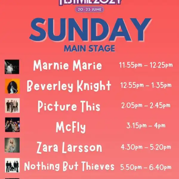 23 June 2024 - Isle of Wight Festival - Schedule