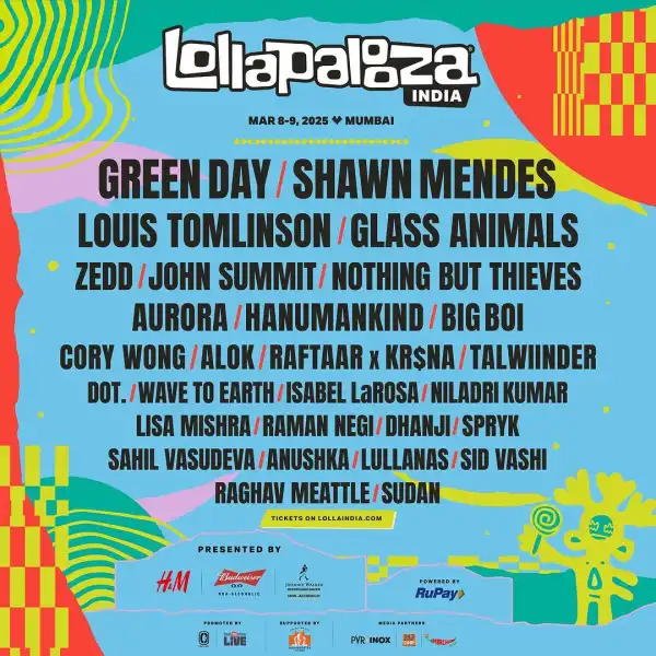 9 March 2025 - Lollapalooza - Mumbai, India - Poster