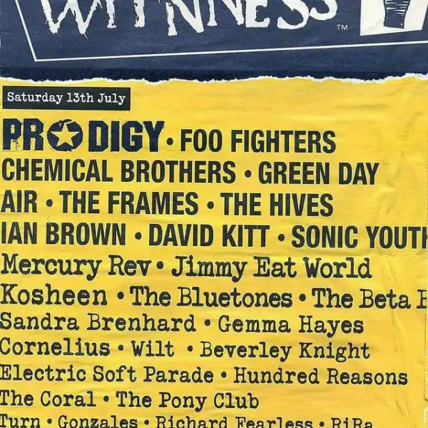 13 July 2002 - Witnness Festival - Poster