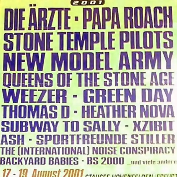 19 August 2001 - Highfield Festival - Poster
