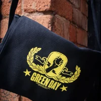 Black and yellow American Idiot messenger bag