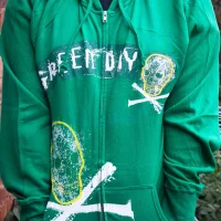Green skulls hoodie