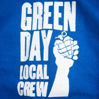 Blue American Idiot era local crew shirt - close-up
