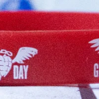 Red flying heartnade wristband