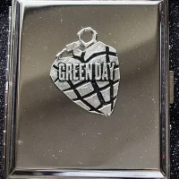 Green Day heart grenade steel cigarette tin