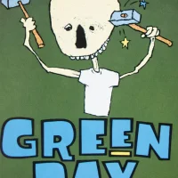 Green Day caveman postcard