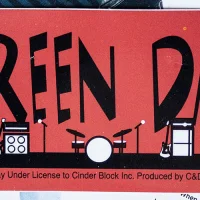 Red and black stage sticker