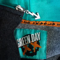 ¡Uno! ¡Dos! ¡Tré! era - grey and turquoise logo hoodie - tag and zipper