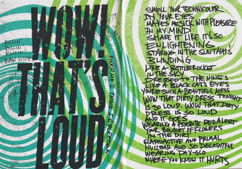 ¡Dos! hardcover lyric book - page 38-39 (Wow! That's Loud)