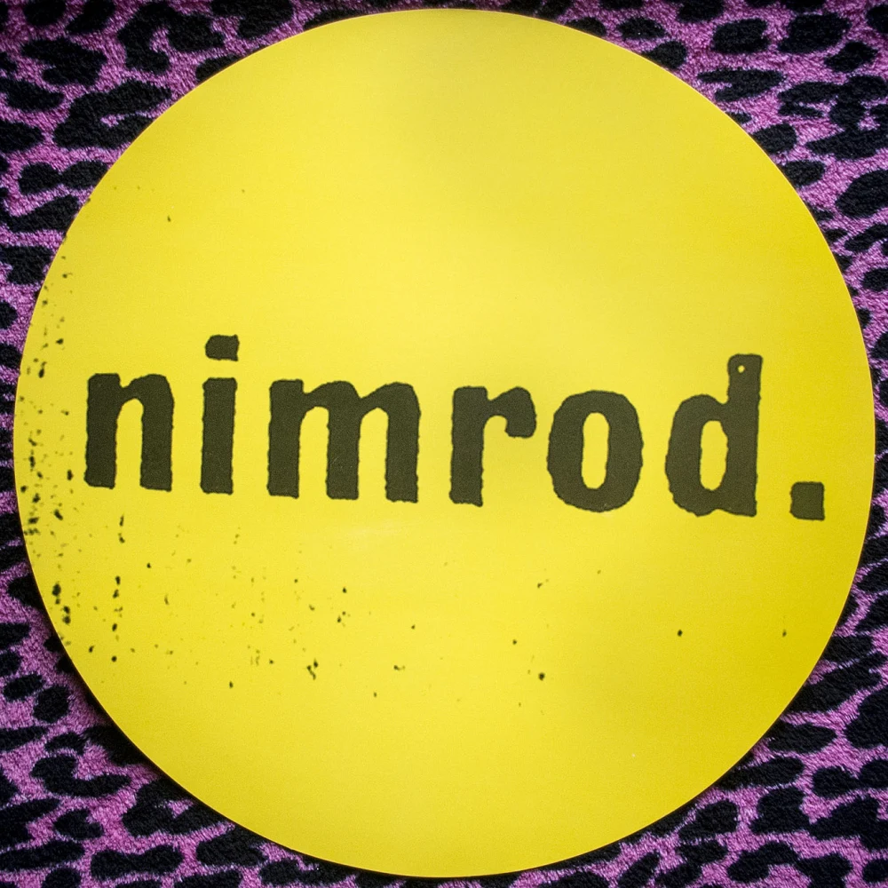 Nimrod circle cardboard sign
