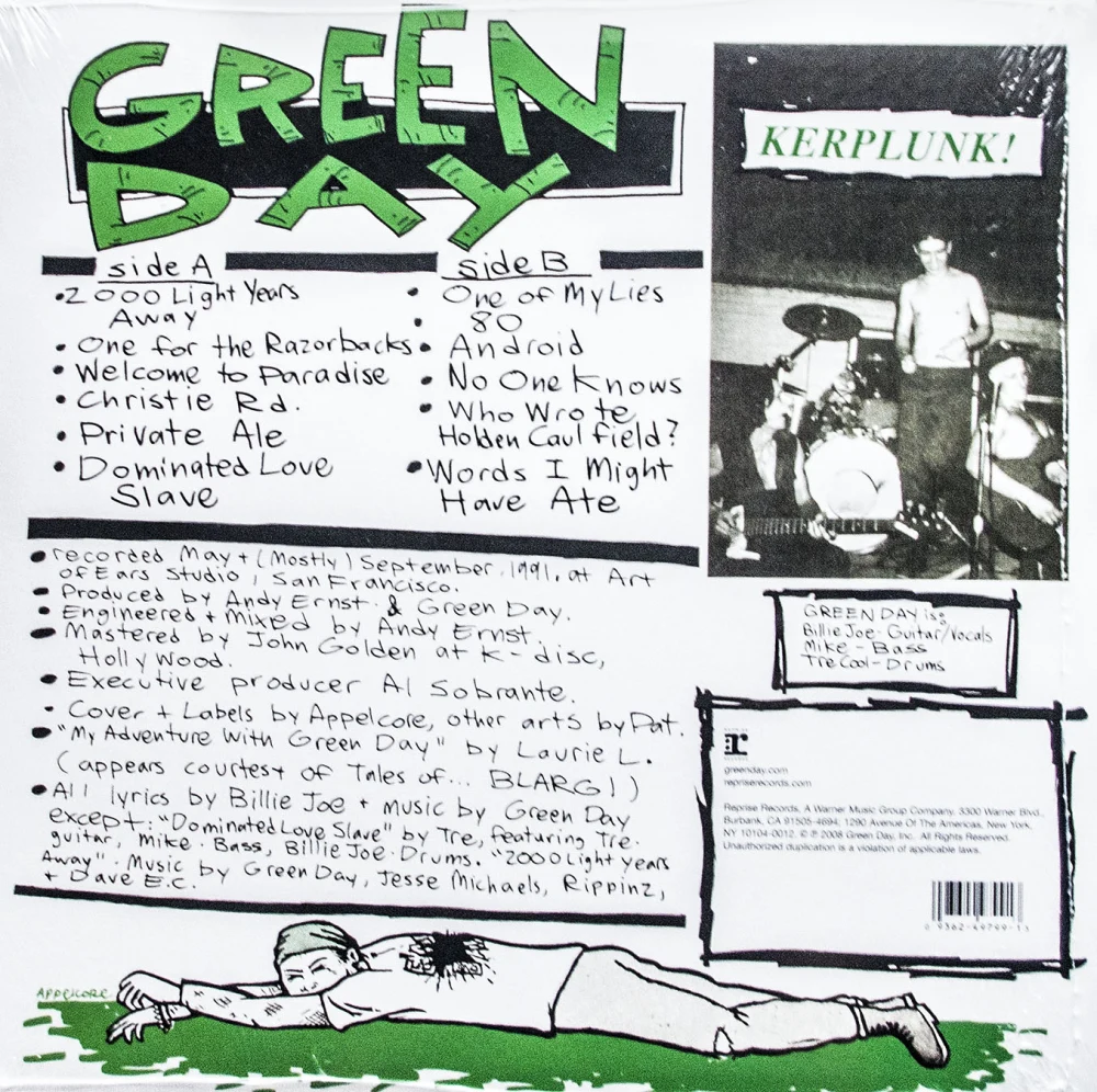 Kerplunk vinyl - back cover