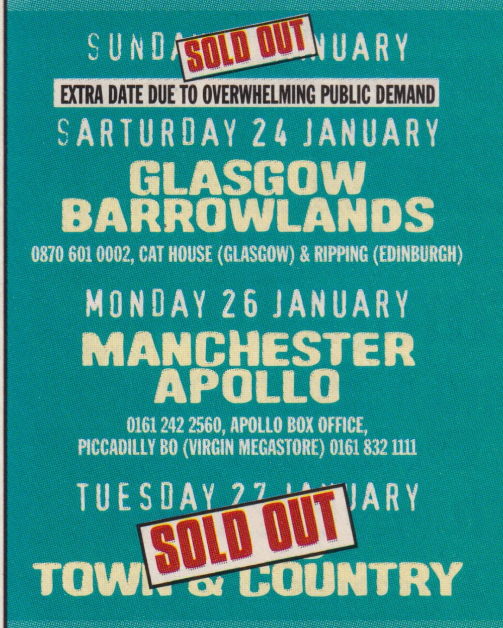 1998 Nimrod UK Tour Flyer